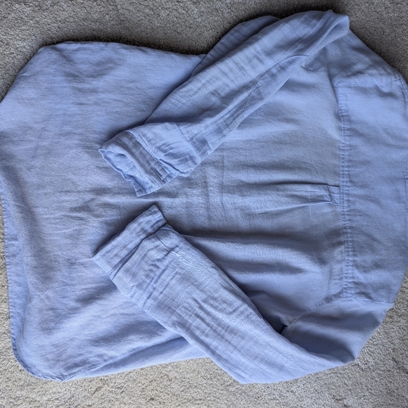 Light Blue Button-Up Women Cotton Shirt - Picture 5 of 5